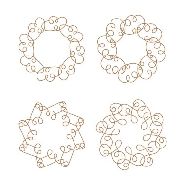 Estetik çiçek çemberi çizimi sanat dekorasyonu beyaz arkaplanda izole edilmiş düz tasarım vektör çizimi