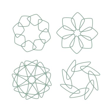 Beyaz arkaplanda yeşil daire çizgisi çizimi izole edilmiş düz tasarım vektör çizimi