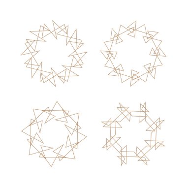 Beyaz arkaplanda soyut çember tel çerçeve çizgisi izole vektör çizimi.