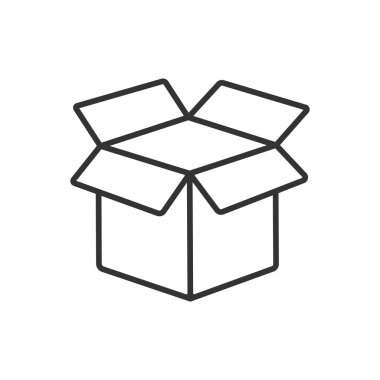 Taslak kutusu beyaz arkaplan üzerinde basit düz vektör illüstrasyonunu aç.