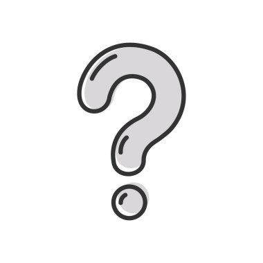 Outline question mark Icon isolated flat design vector illustration on white background.