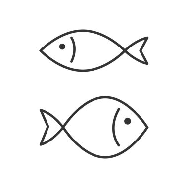 Beyaz arkaplanda özet balık simgesi izole edilmiş düz stil tasarım vektör çizimi.