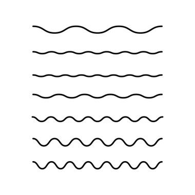 Beyaz arkaplan üzerinde dalgalı şekilli izole düz tasarım.