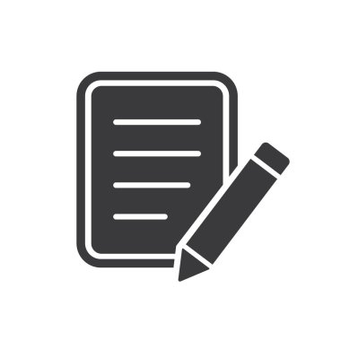 Beyaz arkaplanda kalem simgesi izole edilmiş vektör illüstrasyonlu notlar.