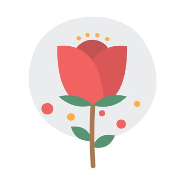 Beyaz arkaplanda estetik kırmızı basit düz stil vektör çizimi.