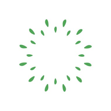 Yeşil Soyut Patlama Çemberi Sanat Dekorasyonu Beyaz zemin üzerinde izole edilmiş düz tasarım vektör çizimi.