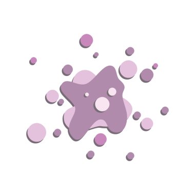 Mor organik leke sanat dekorasyonu beyaz arkaplanda izole edilmiş düz stil tasarım vektör çizimi.