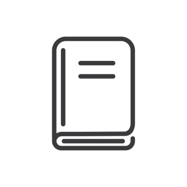 Beyaz arkaplanda özet kitap simgesi şekli izole edilmiş düz biçim tasarım vektör çizimi