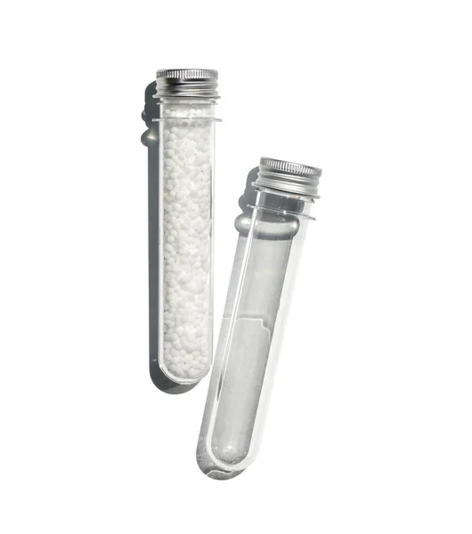 Karbamid Pet Förformad Flaska Med Aluminiumlock Kosmetiska Kemikalier Ingrediens Laboratoriebord — Stockfoto