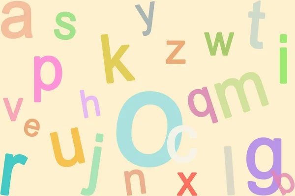 Uma Variedade Letras Vibrantemente Multicoloridas Alfabeto São Espalhadas Aleatoriamente Fundo — Fotografia de Stock