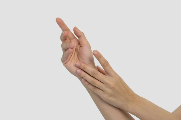 Péče Pleť Ruce Manikúru Kosmetické Ošetření Elegantní Elegantní Ruce Štíhlými — Stock fotografie