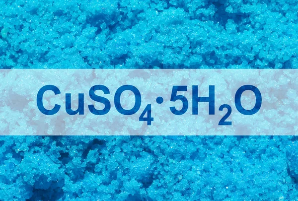 Copper(II) sulfate with chemical  formula. Chemical ingredient used in medical and public health issues.
