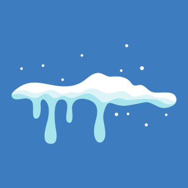 Gerçekçi kar örtüsü seti. Beyaz kar örtüleri, kartopu, kar yığınları ve kar yığınları. Kış arka planında karlı elementler. Kış elementleri dekorasyonu. Kış elementleri Vektör illüstrasyonu.