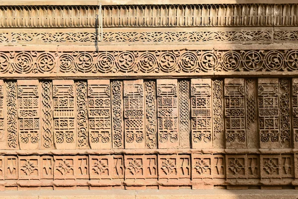 Tumba Rani Sipri Masjid Nagina Detalles Talla Piedra Pared Exterior — Foto de Stock