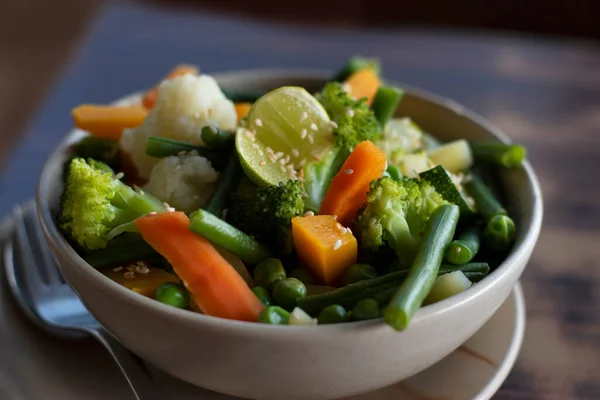 Steamed vegetables, green vegetable ,food photography