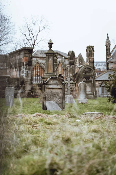 Low Perspective Cemetery Edinburgh — Stock Photo, Image