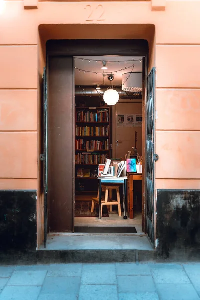 Porta Aperta Una Libreria — Foto Stock