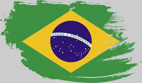 Grunge Flagge Brasiliens — Stockvektor