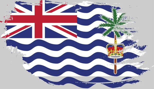 Grunge Vlag Van Brits Indiaas Oceaangebied — Stockvector