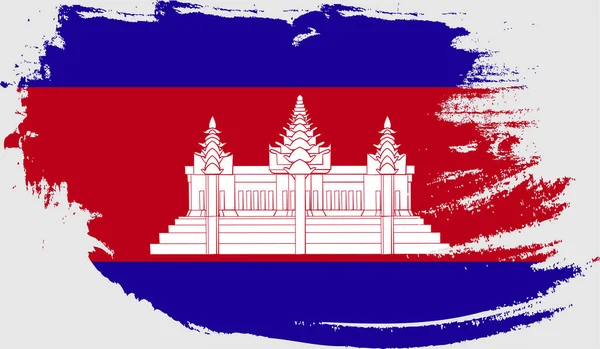 Kambodschanische Grunge Flagge — Stockvektor