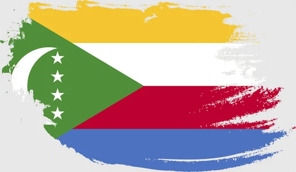 Bandera Grunge Comoras — Vector de stock