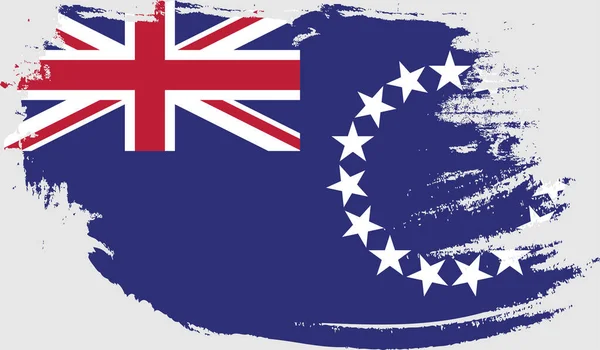 Grunge Vlajka Cookových Ostrovů — Stockový vektor