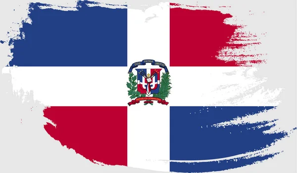 Grunge Flagga Dominikanska Republiken — Stock vektor
