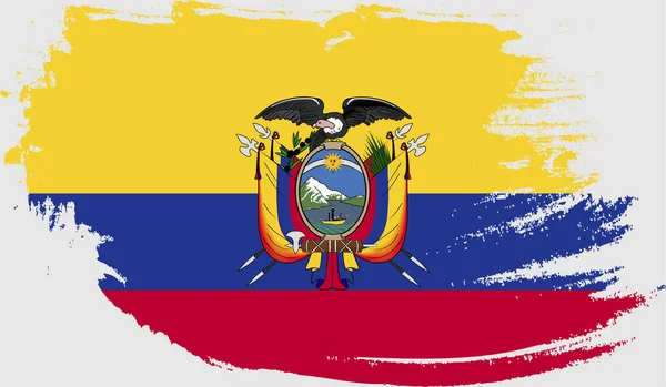 Bandiera Grunge Dell Ecuador — Vettoriale Stock