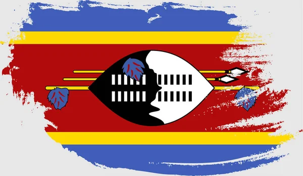 エスワティニ スワジランドの旗 — ストックベクタ