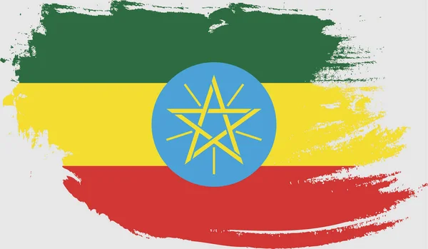 グランジ エチオピアの国旗 — ストックベクタ