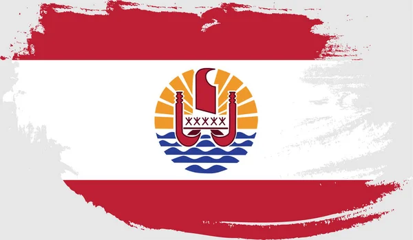 Fransız Polinezyasının Grunge Bayrağı — Stok Vektör