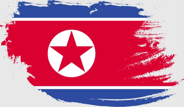 Pohjois Korean Grunge Lippu — vektorikuva
