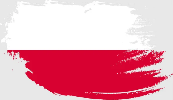 Polonya Bayrağı Grunge — Stok Vektör
