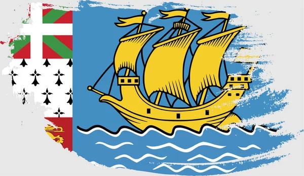 Bandera Grunge San Pierre Miquelón — Archivo Imágenes Vectoriales