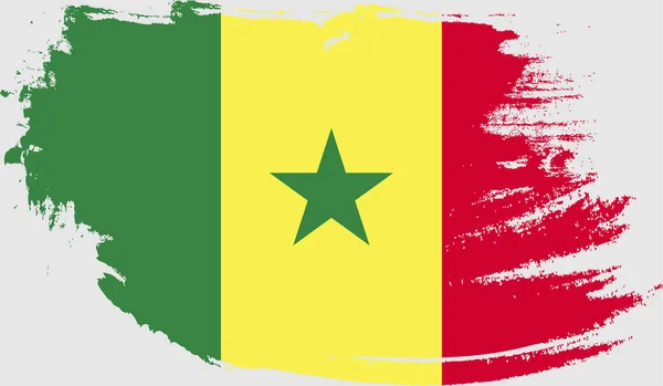 Grunge Σημαία Της Σενεγάλης — Διανυσματικό Αρχείο