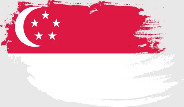 Grunge Flagge Von Singapur — Stockvektor