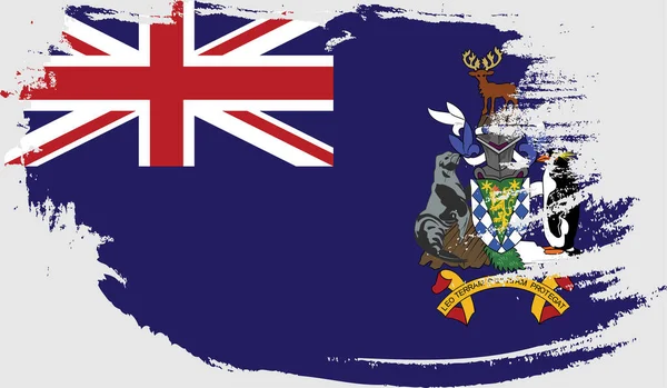 Гранжевий Прапор Південної Джорджії Південних Бутербродних Островів — стоковий вектор