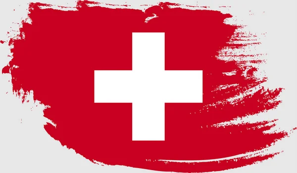 Grunge Bandera Suiza — Vector de stock