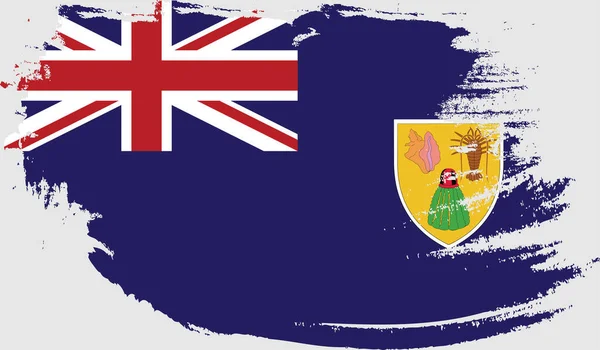 Mobilegrunge Bandiera Delle Isole Turche Caicos — Vettoriale Stock