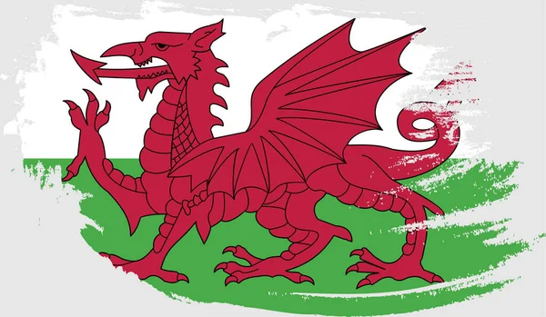 Bandera Wales Mobilegrunge — Vector de stock