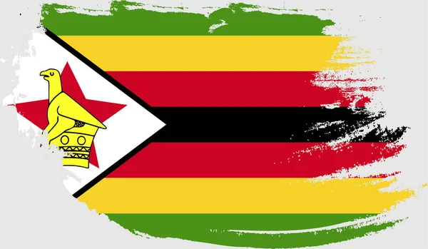 stock vector Mobilegrunge flag of Zimbabwe