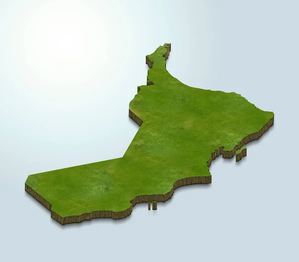 Renderowanie Mapy Omanu — Zdjęcie stockowe