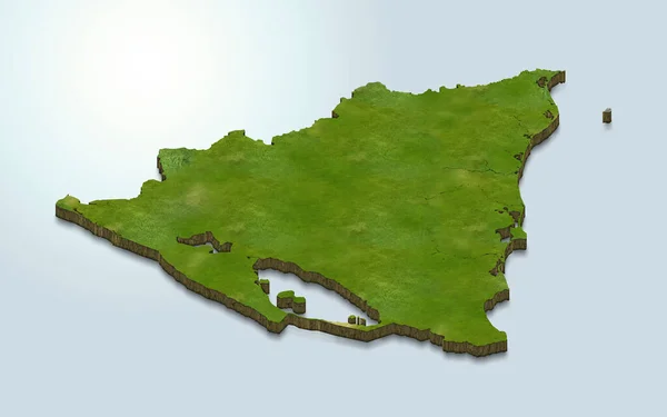 Render Map Nicaragua — Stock Photo, Image