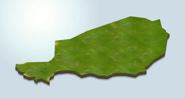 尼日尔地图的3D绘制 — 图库照片