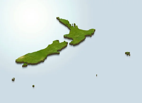 Rendu Carte Nouvelle Zélande — Photo