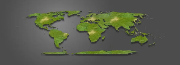 Återgivning Världskartan — Stockfoto