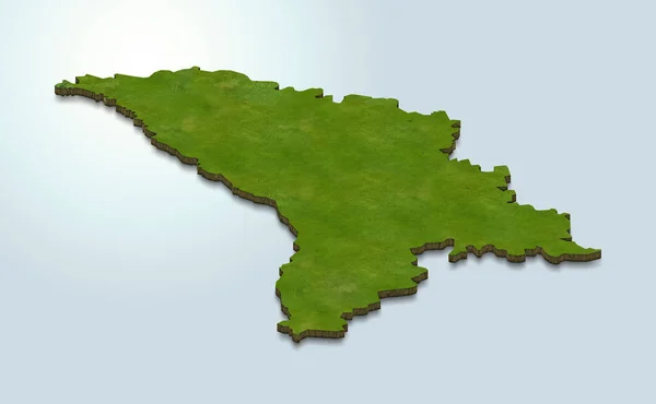モルドバ地図の3Dレンダリング — ストック写真