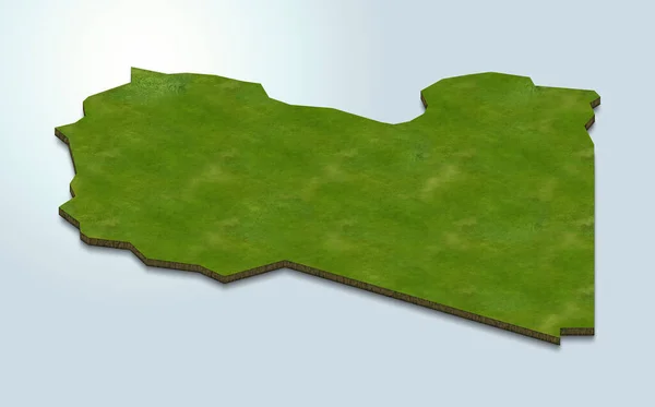 リビア地図の3Dレンダリング — ストック写真
