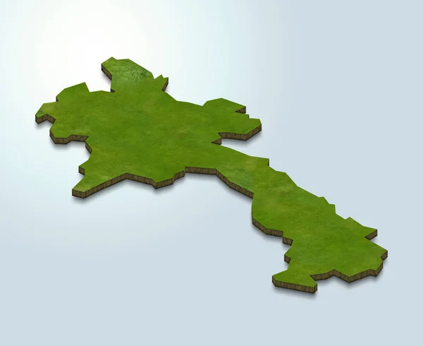 ラオス地図の3Dレンダリング — ストック写真