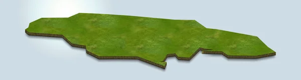牙买加地图的3D绘制 — 图库照片